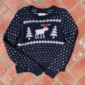Kids Navy Blue Reindeer Sweater